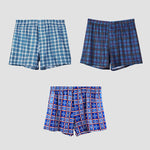 3 Pack Men's Loose Fit Mid-Rise Comfy Waistband Quick-Dry Boxers Shorts