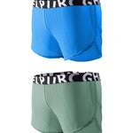 2 Pack Men's Ice Silk Side-Slit Athletic Loose Fit Elastic Lounge Sleep Boxer Shorts
