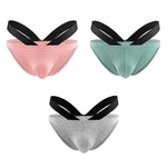 3-pack Men's Double-layer Pouch V-neck Double-waist Bikini