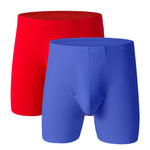 2 Pack Men's Anti-Chafing Mid-Rise Solid Color Boxer Briefs