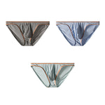 3 Pack Men's Ultra-Soft Stretch Fabric Ice Silk Briefs
