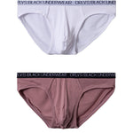 2 Pack Men's Trendy Seamless Waistband Ultra-Soft Fabric Stay-Put Fit Briefs