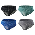4 Pack Men's 3D Pouch & Seamless Lace Accent Comfort Briefs