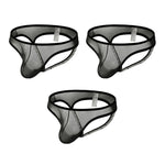 3 Pack Men's Airy Mesh Moisture-Wicking Trendy Jockstraps