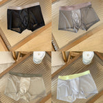 4 Pack Men's 20D U Pouch Sheer Lightweight Ice Silk 3A Antimicrobial Trunks