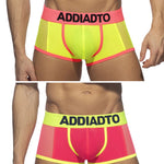 2-pack Men's Contrast Color Mesh High Elastic U-convex Three-dimensional Pouch Sports Boxer Shorts