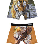 2 Pack Men's Bold Prints Seamless Comfort Smooth Touch Boxer Briefs