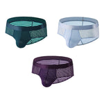 3 Pack Men's Quick-Dry Mesh Low-Rise Briefs