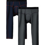 2-pack Men's Large Size High Elastic U-shaped Convex Pocket Warm Cropped Trousers