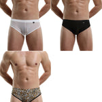 3 Pack Men's Nylon Sexy Low-Rise High-Elastic Briefs