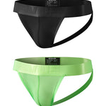 2 Pack Men's Feather-Soft Texture Breathable Sexy U-Pouch Lifting Effect Jockstraps