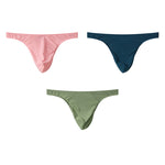 3 Pack Men's Low-Rise Performance Thong - Breathable Mesh & Smooth Fabric