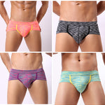 4 Pack Men's Premium Cotton Antibacterial Supportive Large Pouch Zero-Irritation Trunks