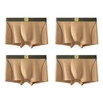 4 Pack Men's Soft Ribbed Textured Antibacterial & Breathable Trunks