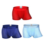 Men's Mesh Thin Ice Silk High-Stretch Comfy Waistband Trunks