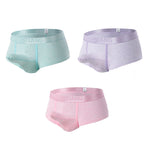 3 Pack Men's Cotton 3D Dual Pouch Low Rise Breathable Briefs