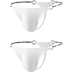 2 Pack Men's Suspenders Design U-Pouch & Low-Rise Thongs