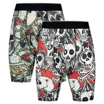 2 Pack Men's Printed High-Stretch Relaxed Fit Sport Activewear Tights