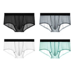 4 Pack Men's Moisture-Wicking Ice Silk Breathable Stretch Fit Trunks