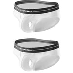 2 Pack Men's Low-Rise U-Shaped Solid Color Ultra-Soft Support Briefs