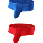 2 Pack Men's 3D Pouch Low-Rise Slim-Fit Trunks