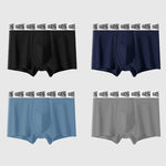 4 Pack Men's 10A Antibacterial Cotton Trunks with Oyster Massage Pouch