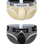 2 Pack Men's Sexy Mesh Front Opening Sponge Coaster Briefs