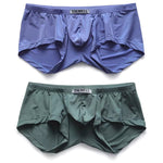 2 Pack Men's Stretch Fit Lightweight & Airy Solid Color Premium Comfy Trunks