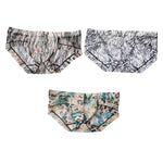 3 Pack Men's Ice-Silk Leopard Mesh Support Pouch Briefs
