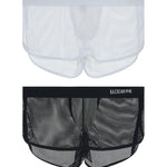 2 Pack Men's Mesh Breathable Solid Color Low-Rise Quick-Dry Fabric Boxers