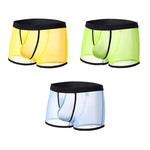 3 Pack Men's Semi-Sheer High-Stretch Skin-Friendly Mesh Breathable Trunks