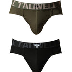 2 Pack Men's Ultra-Soft Cotton Mid-Rise Sporty Cut Seamless Comfort Bikini
