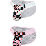 2 Pack Men's Breathable Alphabet-Print Expanded Pouch Briefs