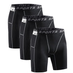 3 Pack Men's Side Pockets & High-Elasticity Compression Activewear Tights