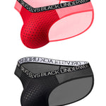 2-Pack Breathable Low Waist U-Convex Semi-Transparent Men's Briefs