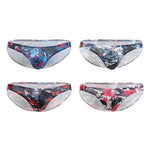 4 Pack Men's Low-Rise Printed U-Pouch Mesh for Breathability Briefs