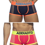 2-pack Men's Contrast Color Mesh High Elastic U-convex Three-dimensional Pouch Sports Boxer Shorts