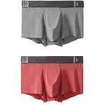 2 Pack Men's Premium Ultra-Thin Seamless Ice Silk Stretch Fit Trunks