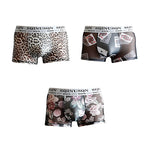 3 Pack Men's Ice Silk Mesh Breathable Printed Odor-Control Trunks