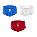 3 Pack Men's High Stretch Sexy Quick-Dry Stay-Put Fit Sporty Cut Solid Color Trunks
