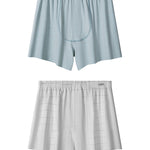 2 Pack Men's Breathable Day-Long Comfort Skin-Friendly Loungewear Shorts