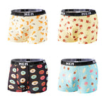 4 Pack Men's Bold Prints Mid-Rise Seamless Comfort Trunks