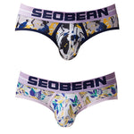 2 Pack Men's Stylish Prints Skin-Friendly & Stretch Fit Briefs