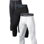 3 Pack Men's Multi-Sport Workout Ready Close-Fitting Comfort Activewear Tights