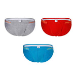 3 Pack Men's Low-Rise High Cut Sexy Supportive U-Pouch Bikini