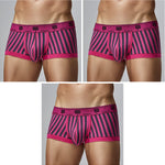 3 Pack Men's Snug Fit Trendy Striped Design Sporty Cut Cooling Airflow Trunks