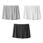 3 Pack Men's Solid Color Thin Breathable Odor-Control Seamless Boxer Briefs