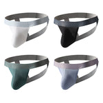 4 Pack Men's Solid Color Seamless Comfort Sporty Cut Cooling Touch Stretch Fit Jockstrap