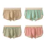 4 Pack Men's Striped Pure Cotton Breathable Loose-Fit Comfortable Trunks