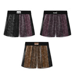 3 Pack Men's Patchwork Leopard Print Cooling Ice Silk Home Shorts